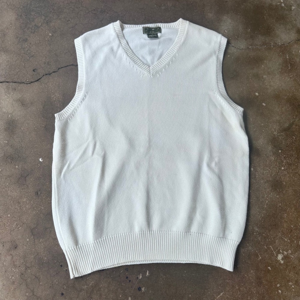 Polo Ralph Lauren Sweater Vest Womens S White Excellent V-Neck Cotton Knit